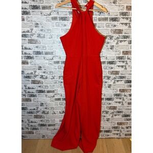 Sugarlips Red‎ Halter Wide Leg Jumpsuit Open Back Size Small
